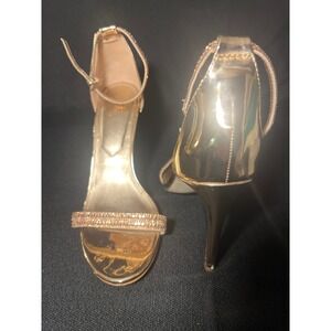 ALDO Ciasa-86 Strappy Metallic Gold Crystal Accents Stiletto Heel Sandals
SZ   9